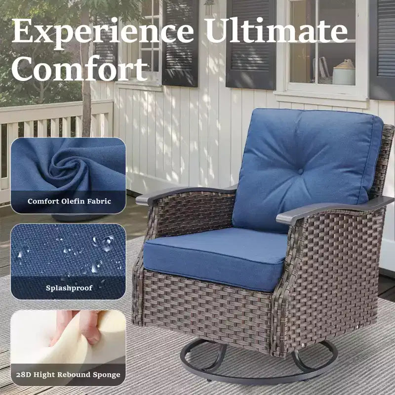GDFStudio Ashbourne Outdoor Swivel Glider Chair Set with Cushions (Set of 2)
