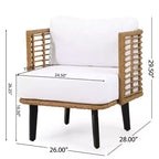 Outdoor Accent Chair Patio Club Chair Rattan Armchair with Weather-resistant Cushions, Brown - ModernLuxe