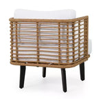 Outdoor Accent Chair Patio Club Chair Rattan Armchair with Weather-resistant Cushions, Brown - ModernLuxe
