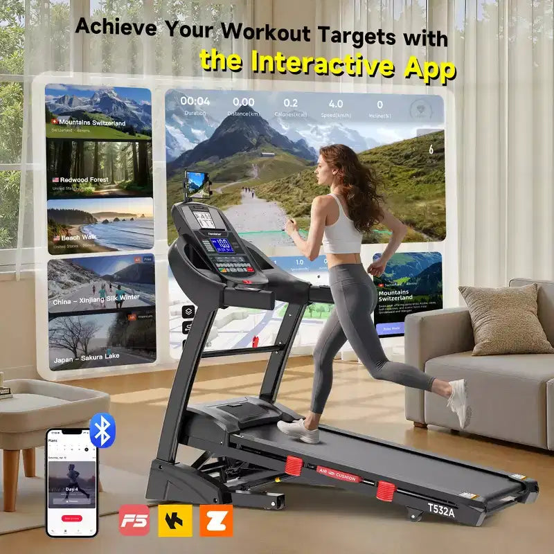 Tapis Roulant con Motore Brushless da 5.0HP, Inclinazione Automatica del 20%, Capacità di Peso di 180 kg, Alta Velocità di 19 km/h