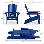 Karl Home 2PCS Solid Wood Folding Adirondack Chair