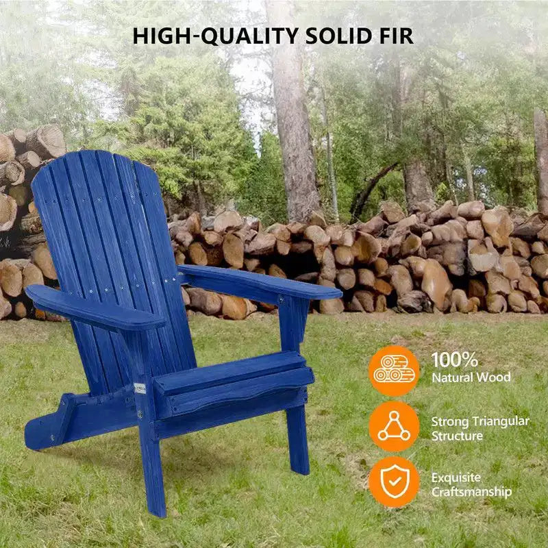 Karl Home 2PCS Solid Wood Folding Adirondack Chair