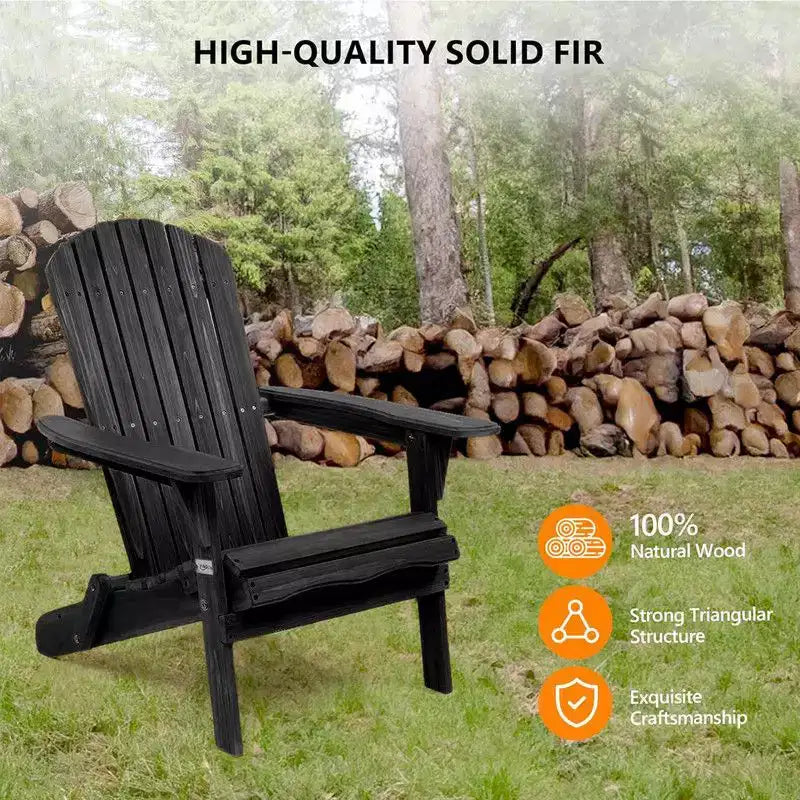 Karl Home 2PCS Solid Wood Folding Adirondack Chair