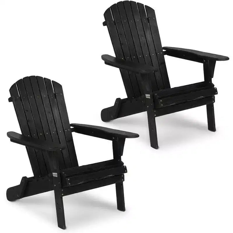 Karl Home 2PCS Solid Wood Folding Adirondack Chair