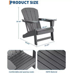 Modern Adirondack Chair, 380 LB Capacity, Oversize Ergonomic Deck Chair, Weather Resistant Stackable Patio Furniture for Backyard Garden Lawn Beach