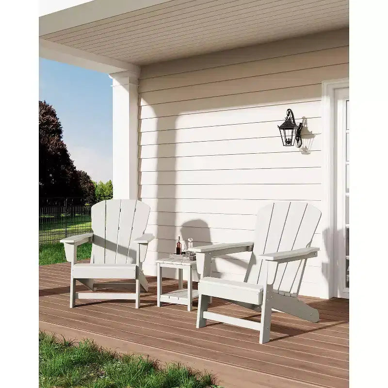 Modern Adirondack Chair, 380 LB Capacity, Oversize Ergonomic Deck Chair, Weather Resistant Stackable Patio Furniture for Backyard Garden Lawn Beach