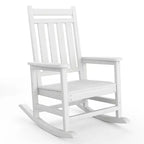 HDPE Rocking Chair Outdoor, Poly High Back Porch Rocker Chairs, All Weather Resistant Furniture for Patio Front Porch
