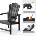 Karl Home 1PCS HDPE Patio Stackable Folding Adirondack Chair