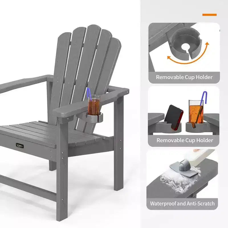 Karl Home 1PCS HDPE Patio Stackable Folding Adirondack Chair