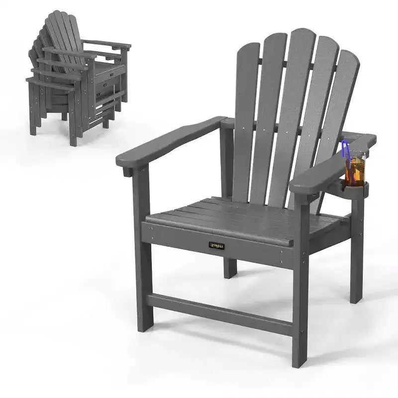 Karl Home 1 Pezzo HDPE Sedia Adirondack Pieghevole Impilabile da Giardino