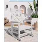 Sedie a dondolo Adirondack da esterno, Sedia a dondolo Adirondack in HDPE per tutte le stagioni, Sedie a dondolo da portico per patio, prato, portico, terrazza