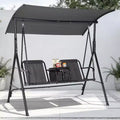 Outdoor Patio Swing Chair with Adjustable Canopy, Outdoor Patio Glider Swing with Heavy Duty Stand for 2 Adult Persons, Ideal for Lawn, Backyard