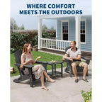 Sedie Adirondack Pieghevoli con Portabicchieri - 61L x 81P x 91A Sedie da Esterno in HDPE Resistenti alle Intemperie per Patio, Terrazzo e Giardino
