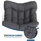 Patio Rocking Chair with Ottoman, Outdoor Indoor Rocking Egg Chair with Cushions, Metal Lounge Chair Oversized Papasan Chair for Porch Garden
