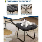 Patio Rocking Chair with Ottoman, Outdoor Indoor Rocking Egg Chair with Cushions, Metal Lounge Chair Oversized Papasan Chair for Porch Garden