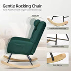 Nursery Rocking Chair,Teddy Upholstered Glider Rocker Rocking Accent Chair Padded Seat with High Backrest Armchair for Living Room