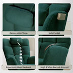 Nursery Rocking Chair,Teddy Upholstered Glider Rocker Rocking Accent Chair Padded Seat with High Backrest Armchair for Living Room
