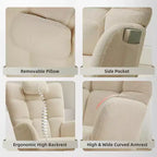 Nursery Rocking Chair,Teddy Upholstered Glider Rocker Rocking Accent Chair Padded Seat with High Backrest Armchair for Living Room