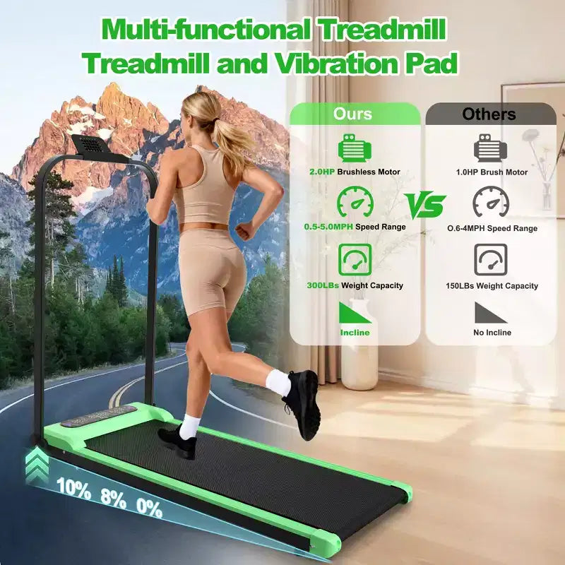 GDFStudio Vella Tapis Roulant Pieghevole 2.0HP con Inclinazione e Pedana Vibrante