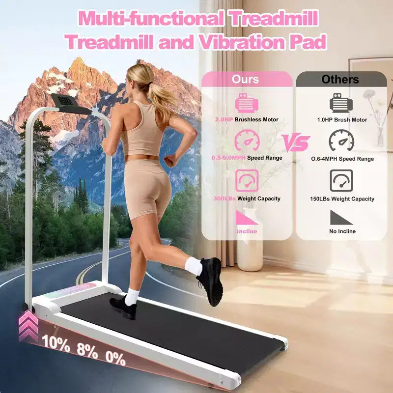 GDFStudio Vella Tapis Roulant Pieghevole 2.0HP con Inclinazione e Pedana Vibrante