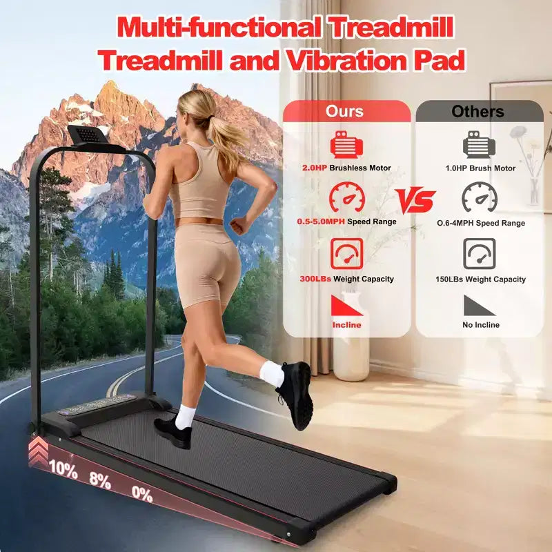GDFStudio Vella Tapis Roulant Pieghevole 2.0HP con Inclinazione e Pedana Vibrante