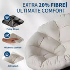 Moderna sedia Papasan ergonomica in vimini da 37 pollici, sedia a conca girevole oversize con base girevole a 360° per camera da letto, patio, soggiorno, angolo lettura