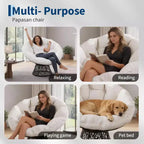 Moderna sedia Papasan ergonomica in vimini da 37 pollici, sedia a conca girevole oversize con base girevole a 360° per camera da letto, patio, soggiorno, angolo lettura