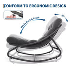 Dondolo Papasan, Dondolo Papasan Oversize con Cuscino Spesso, Struttura Robusta in Metallo, Adatto per Camera da Letto, Soggiorno, Giardino, Grigio