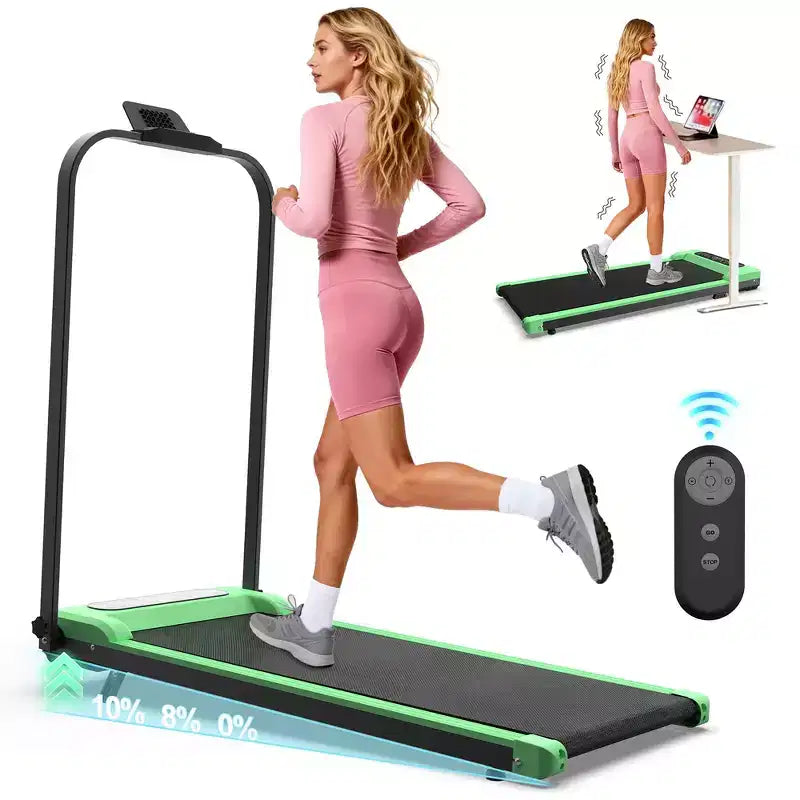 Whisen 2 in 1 Tapis Roulant Pieghevole Aggiornato, Tapis Roulant per Esercizi Domestici, Tapis Roulant Sotto Scrivania con Manubrio e Inclinazione