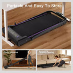 Whisen Tapis Roulant Pieghevole 2 in 1, Tapis Roulant Sotto Scrivania, Tapis Roulant da Camminata per Casa, Macchina da Corsa e Jogging con Maniglia