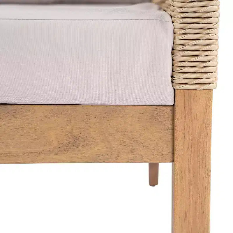 GDFStudio Brynn Sedie Club da Esterno in Legno di Acacia con Corda Intrecciata a Mano, Set da 2