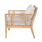 GDFStudio Brynn Sedie Club da Esterno in Legno di Acacia con Corda Intrecciata a Mano, Set da 2