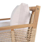 GDFStudio Brynn Sedie Club da Esterno in Legno di Acacia con Corda Intrecciata a Mano, Set da 2