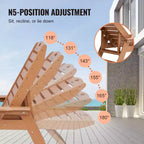 Sedia Sdraio da Esterno in HDPE con Schienale Regolabile in 6 Posizioni, Portabicchieri, 180 kg Marrone