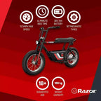 Minimoto elettrica Razor Rambler 16 stile retrò con motore da 350 W e batteria da 36 V, nero