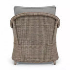 Martha Stewart Lily Pond Set of 2 Indoor-Outdoor Patio Club Chairs in Weathered Gray Rattan Wicker with Gray All-Weather Cushions