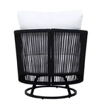 Christopher Knight Home Taeyang - Sedie Girevoli Moderne da Esterno in Acacia con Cuscini e Design in Corda (Set da 2)