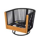 Christopher Knight Home Taeyang - Sedie Girevoli Moderne da Esterno in Acacia con Cuscini e Design in Corda (Set da 2)