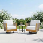 Christopher Knight Home Taeyang - Sedie Girevoli Moderne da Esterno in Acacia con Cuscini e Design in Corda (Set da 2)