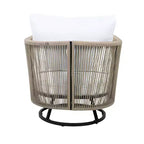 Christopher Knight Home Taeyang - Sedie Girevoli Moderne da Esterno in Acacia con Cuscini e Design in Corda (Set da 2)