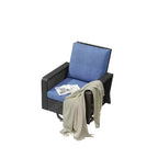 GDFStudio Leith Wicker and Iron Outdoor Swivel Rocking Chair with Cushion