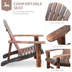 Sedia Adirondack Doppia in Legno, Divanetto da Esterno con Schienale Alto, Braccioli Lisci