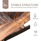 Sedia Adirondack Doppia in Legno, Divanetto da Esterno con Schienale Alto, Braccioli Lisci