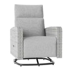 ALAULM Swivel Chair, Multi-functional Rattan Recliner w/Footrest, table tray Fully reclinable for patio, living rooms&bedrooms