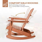 Wood Adirondack Outdoor Lounge Rocking Chair Fire Pit Seating with Slatted Wooden Design, Fanned Back