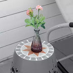 12 Patio Round Side Table, Outdoor Footstool, Garden Mosaic Accent Side Table, Plant Stand