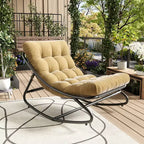 GustoWave Poltrona a Dondolo Papasan da Interno/Esterno, Poltrona a Uovo Oversize con Cuscino Spesso, Supporto 450 LBS, per Patio, Soggiorno