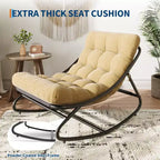GustoWave Poltrona a Dondolo Papasan da Interno/Esterno, Poltrona a Uovo Oversize con Cuscino Spesso, Supporto 450 LBS, per Patio, Soggiorno