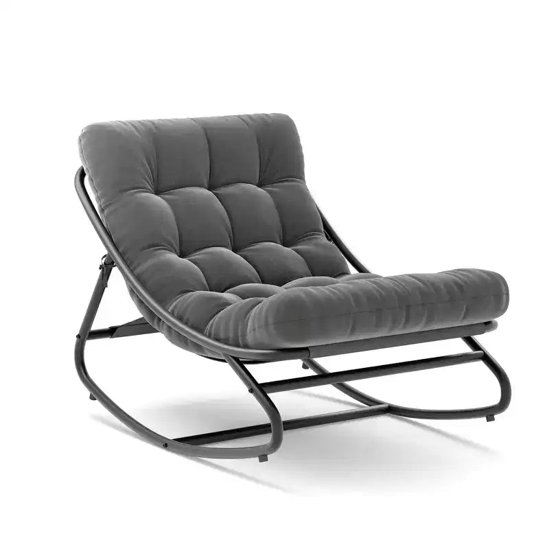 GustoWave Poltrona a Dondolo Papasan da Interno/Esterno, Poltrona a Uovo Oversize con Cuscino Spesso, Supporto 450 LBS, per Patio, Soggiorno