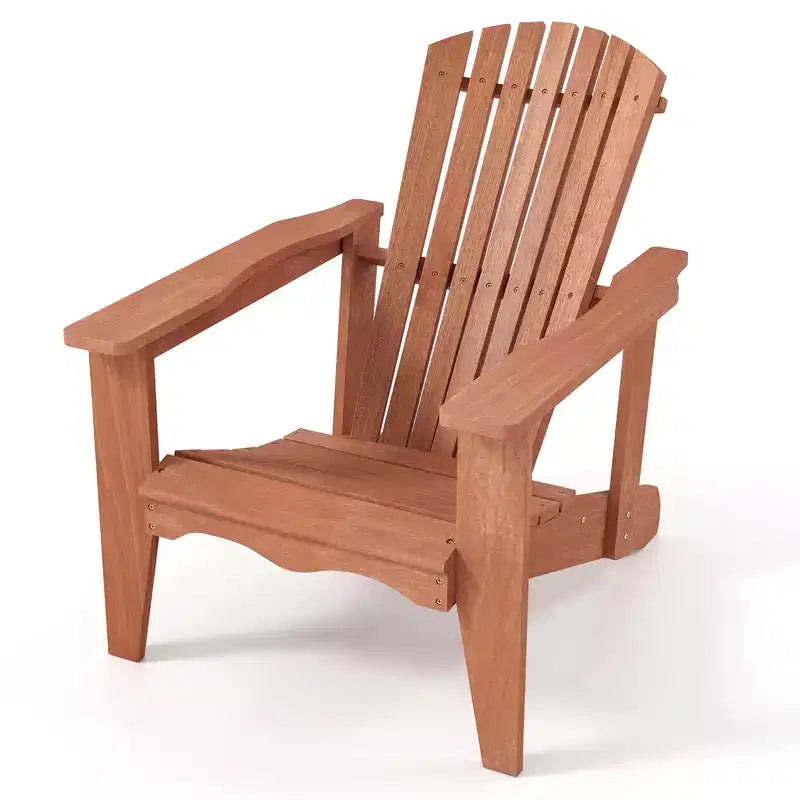 Sedia da giardino Costway 4 pz in legno massello con schienale alto, braccioli larghi e seduta sagomata